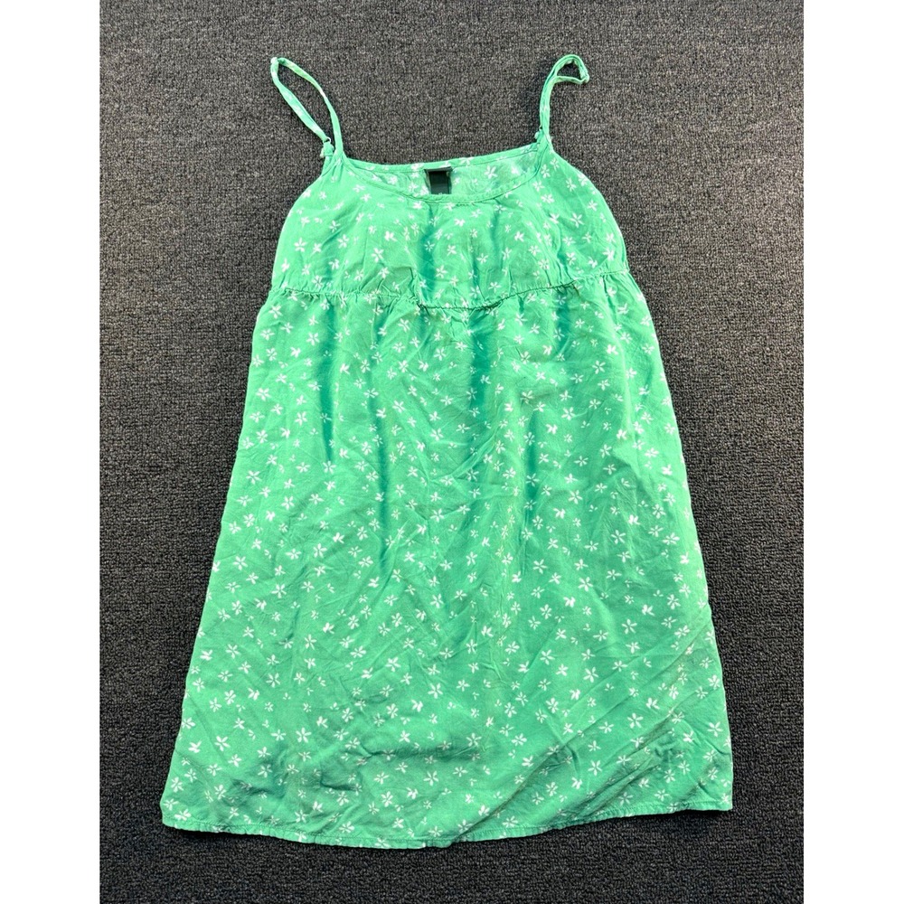 Wild Fable Women's Sundress XS Green White Floral Square Neck Strappy Rayon